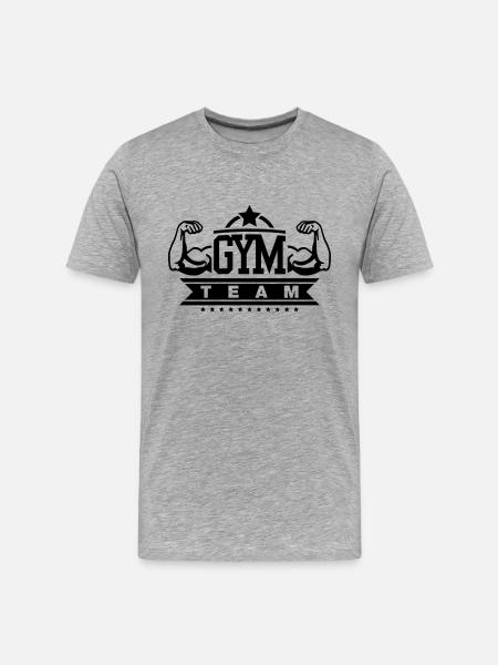 gym_team_yu1 - Männer Premium Bio T-Shirt - Grau meliert