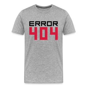 404 error fehlermeldung falsch kein internet laden - Männer Premium Bio T-Shirt - Grau meliert - Vorne - Damien (186cm)