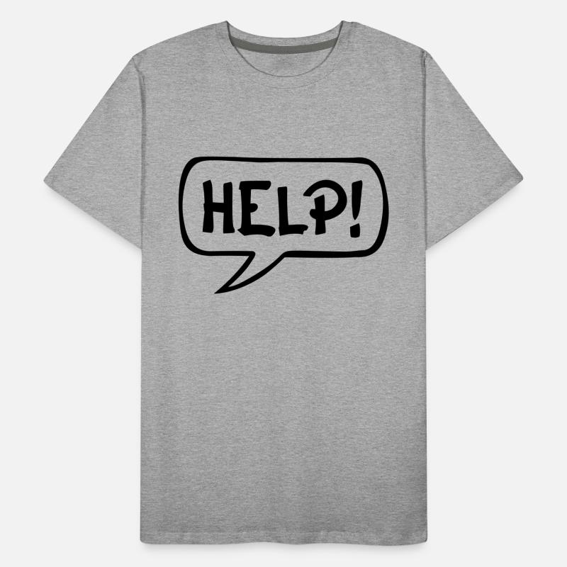 Comic Speech Bubble HELP Men's Premium Organic T-Shirt