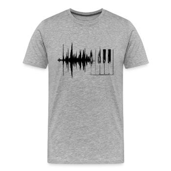 Music wave - Männer Premium Bio T-Shirt - Grau meliert - Vorne - Damien (186cm)