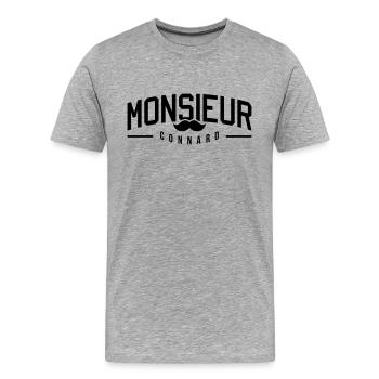 Monsieur-connard - T-shirt bio Premium Homme - gris chiné - Devant - Damien (186cm)