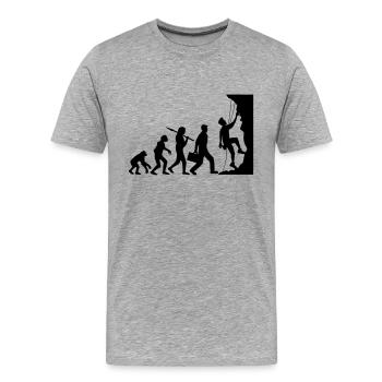 evolution evolution born steep wall climbs - Men's Premium Organic T-Shirt - heather grey - Front - Damien (186cm)