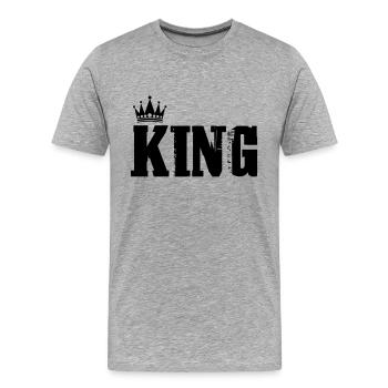 Roi - T-shirt bio Premium Homme - gris chiné - Devant - Damien (186cm)