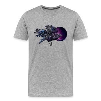 Space Raven - Männer Premium Bio T-Shirt - Grau meliert - Vorne - Damien (186cm)