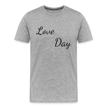 Love Day - T-shirt bio Premium Homme - gris chiné - Devant - Damien (186cm)