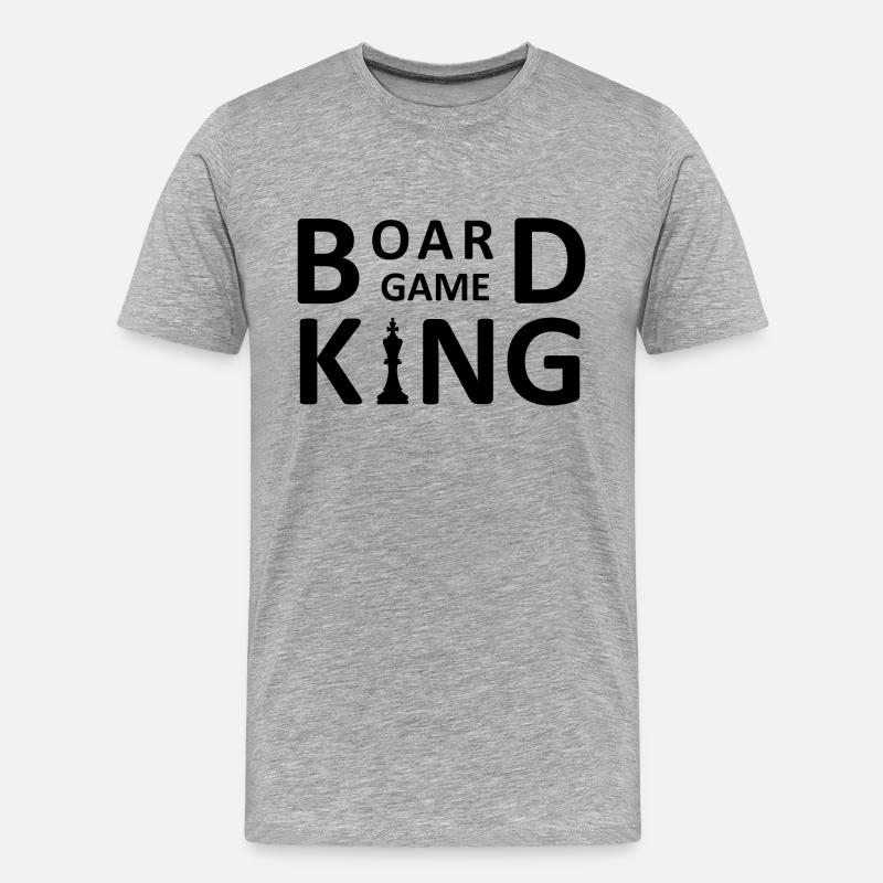 boardgame chess backgammon game night - Männer Premium Bio T-Shirt - Grau meliert