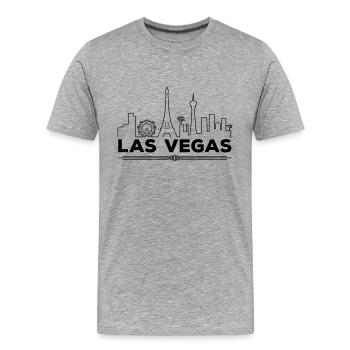 Las Vegas Silhouette - T-shirt bio Premium Homme - gris chiné - Devant - Damien (186cm)