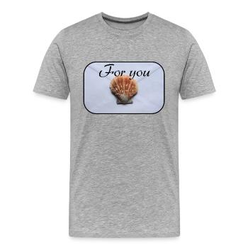 Lettre pour vous - T-shirt bio Premium Homme - gris chiné - Devant - Damien (186cm)