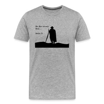 Der Herr ist mein Hirte - Männer Premium Bio T-Shirt - Grau meliert - Vorne - Damien (186cm)