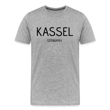 Kassel - Männer Premium Bio T-Shirt - Grau meliert - Vorne - Damien (186cm)