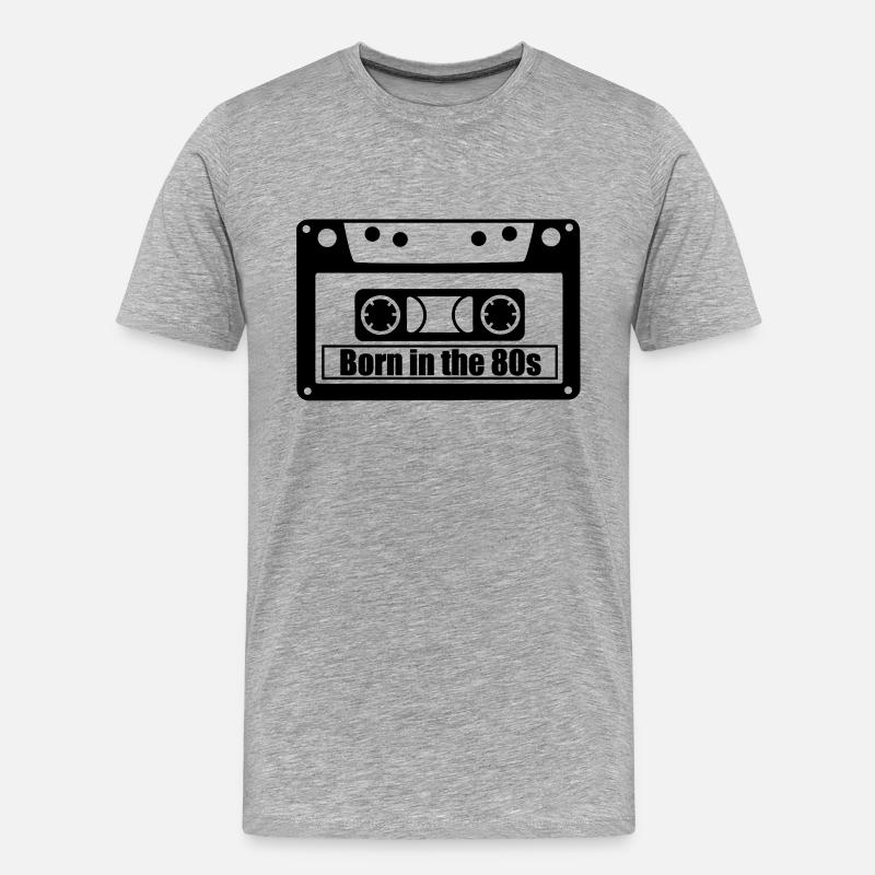 born in the 80s - Männer Premium Bio T-Shirt - Grau meliert