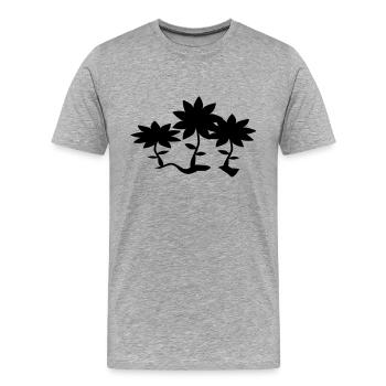 blumen - Männer Premium Bio T-Shirt - Grau meliert - Vorne - Damien (186cm)