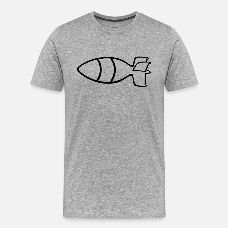 bombe - Männer Premium Bio T-Shirt - Grau meliert