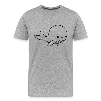 Cute whale baby - Men's Premium Organic T-Shirt - heather grey - Front - Damien (186cm)