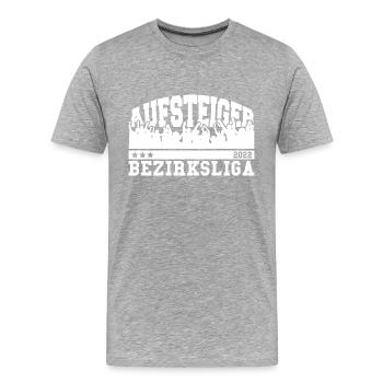 Aufsteiger 2022 Bezirksliga Aufstieg Fußball - Männer Premium Bio T-Shirt - Grau meliert - Vorne - Damien (186cm)