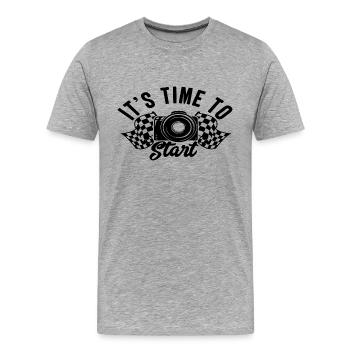 It's Time to Start - Men's Premium Organic T-Shirt - heather grey - Front - Damien (186cm)