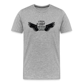 I Have An Angel In Heaven - Männer Premium Bio T-Shirt - Grau meliert - Vorne - Damien (186cm)