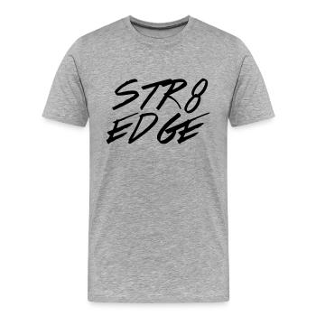 str8edge - Männer Premium Bio T-Shirt - Grau meliert - Vorne - Damien (186cm)