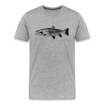 fish131 - Männer Premium Bio T-Shirt - Grau meliert - Vorne - Damien (186cm)