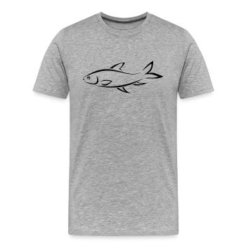 fish319 - Männer Premium Bio T-Shirt - Grau meliert - Vorne - Damien (186cm)