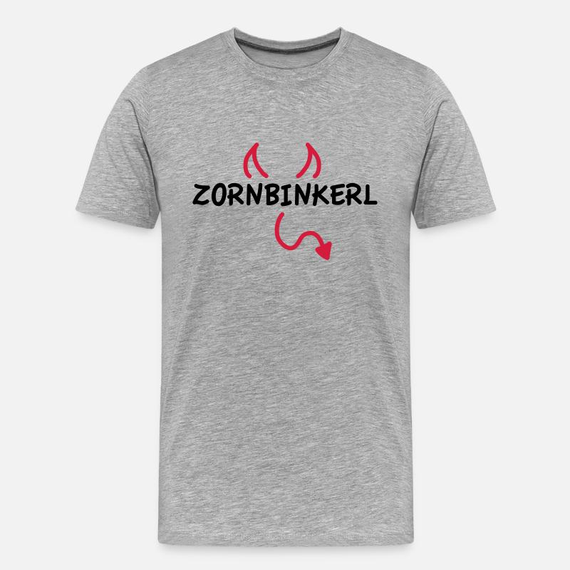 Zornbinkerl - Männer Premium Bio T-Shirt - Grau meliert