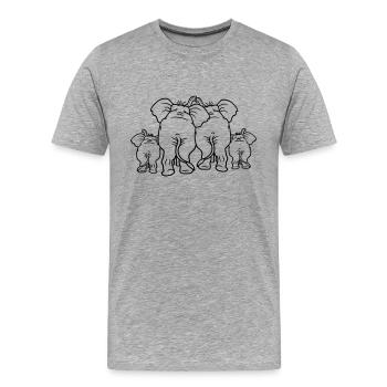 elefanten familie liebe paar paerchen 2 baby kind - Männer Premium Bio T-Shirt - Grau meliert - Vorne - Damien (186cm)