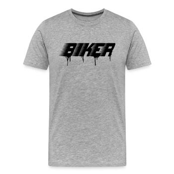 biker - Men's Premium Organic T-Shirt - heather grey - Front - Damien (186cm)