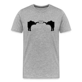 Toast 2 Elephant Beer - T-shirt bio Premium Homme - gris chiné - Devant - Damien (186cm)
