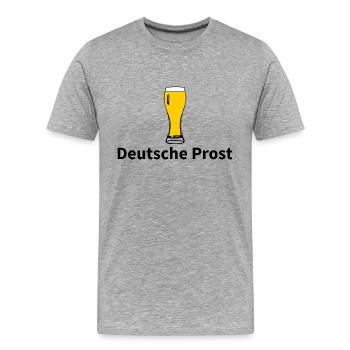 Standard Bier nur hier - Männer Premium Bio T-Shirt - Grau meliert - Vorne - Damien (186cm)