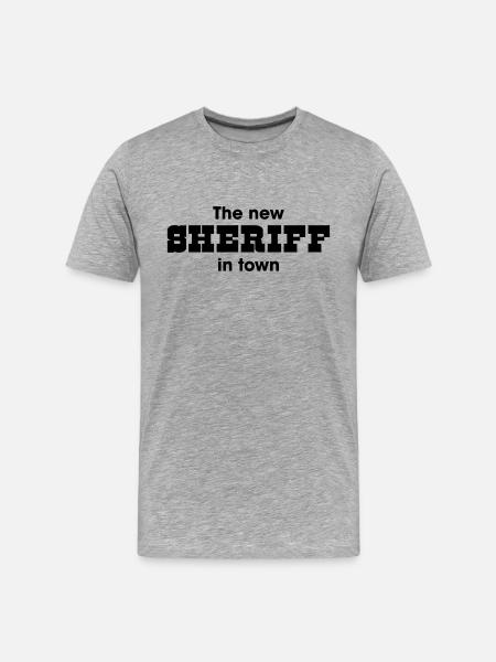 the new Sheriff in town - Men's Premium Organic T-Shirt - heather grey