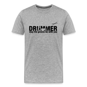 may the groove be with you - Männer Premium Bio T-Shirt - Grau meliert - Vorne - Damien (186cm)