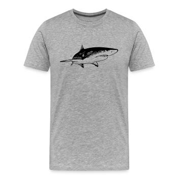 Hai - Vintage Vector Design - T-shirt bio Premium Homme - gris chiné - Devant - Damien (186cm)