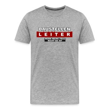 Baustellen Leiter - Männer Premium Bio T-Shirt - Grau meliert - Vorne - Damien (186cm)