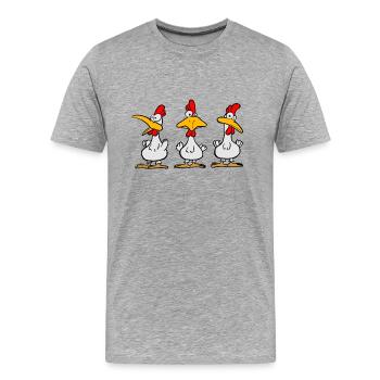 Poussin - T-shirt bio Premium Homme - gris chiné - Devant - Damien (186cm)