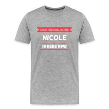 Nicole Name Spruch für stolze Nicoles - Männer Premium Bio T-Shirt - Grau meliert - Vorne - Damien (186cm)