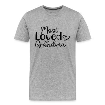 Most Loved Grandma - Männer Premium Bio T-Shirt - Grau meliert - Vorne - Damien (186cm)