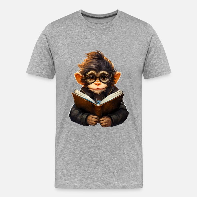 Affee - Männer Premium Bio T-Shirt - Grau meliert