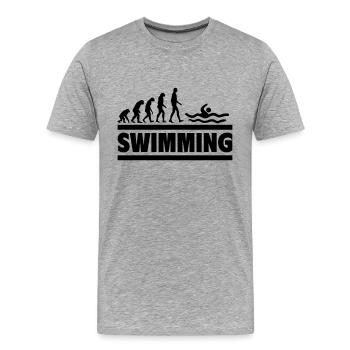 Schwimm-Evolution Perfekt für Schwimmer - Männer Premium Bio T-Shirt - Grau meliert - Vorne - Damien (186cm)