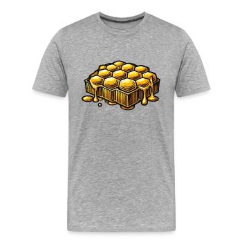 Honeycomb Honey - Men's Premium Organic T-Shirt - heather grey - Front - Damien (186cm)