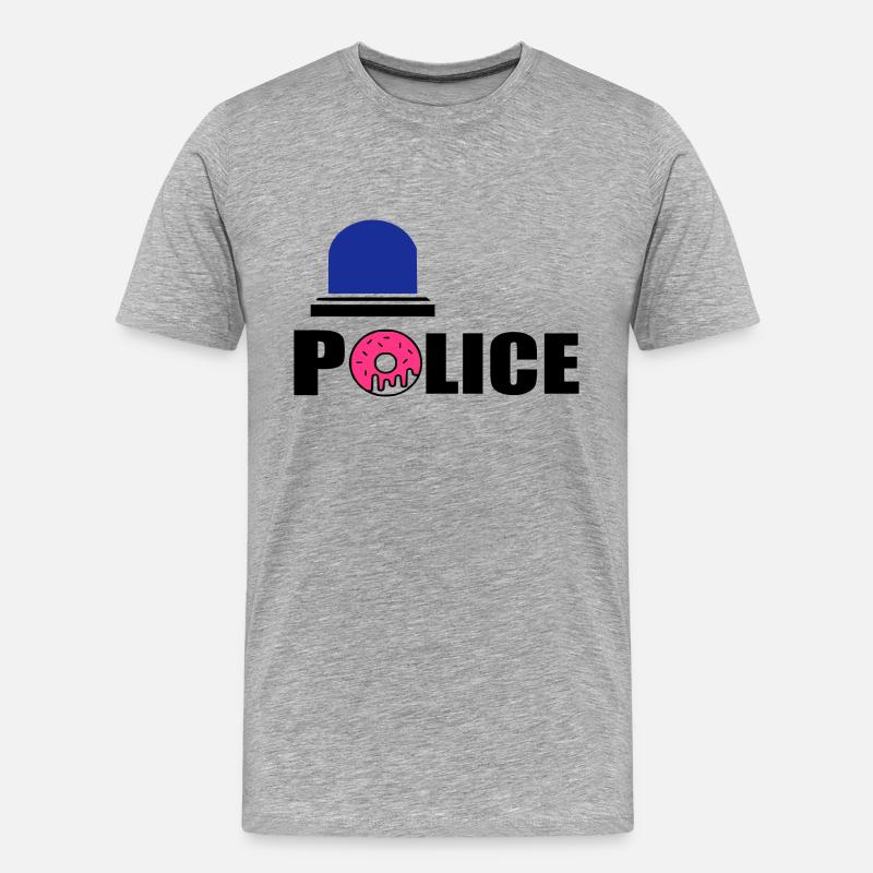 Polizei d - Männer Premium Bio T-Shirt - Grau meliert