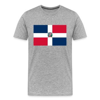 Flagge der Dominikanischen Republik - Männer Premium Bio T-Shirt - Grau meliert - Vorne - Damien (186cm)