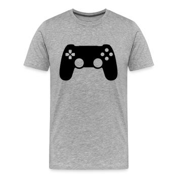 Gamepad - T-shirt bio Premium Homme - gris chiné - Devant - Damien (186cm)