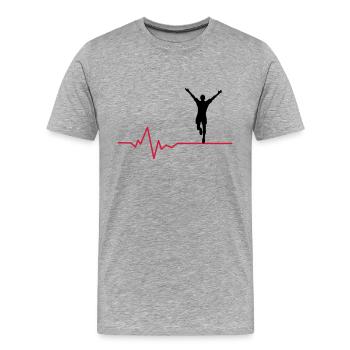 Jogger Puls - Männer Premium Bio T-Shirt - Grau meliert - Vorne - Damien (186cm)