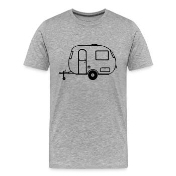 Wohnwagen - Männer Premium Bio T-Shirt - Grau meliert - Vorne - Damien (186cm)