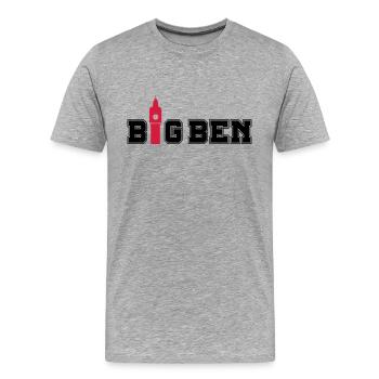 big_ben_02 - Men's Premium Organic T-Shirt - heather grey - Front - Damien (186cm)