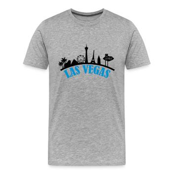 las_vegas_002 - Männer Premium Bio T-Shirt - Grau meliert - Vorne - Damien (186cm)