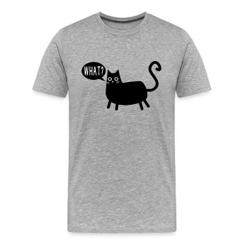 Chat Quel Chat Noir - T-shirt bio Premium Homme - gris chiné - Devant - Damien (186cm)