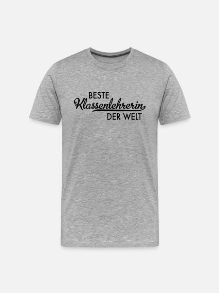 Klassenlehrerin - Männer Premium Bio T-Shirt - Grau meliert