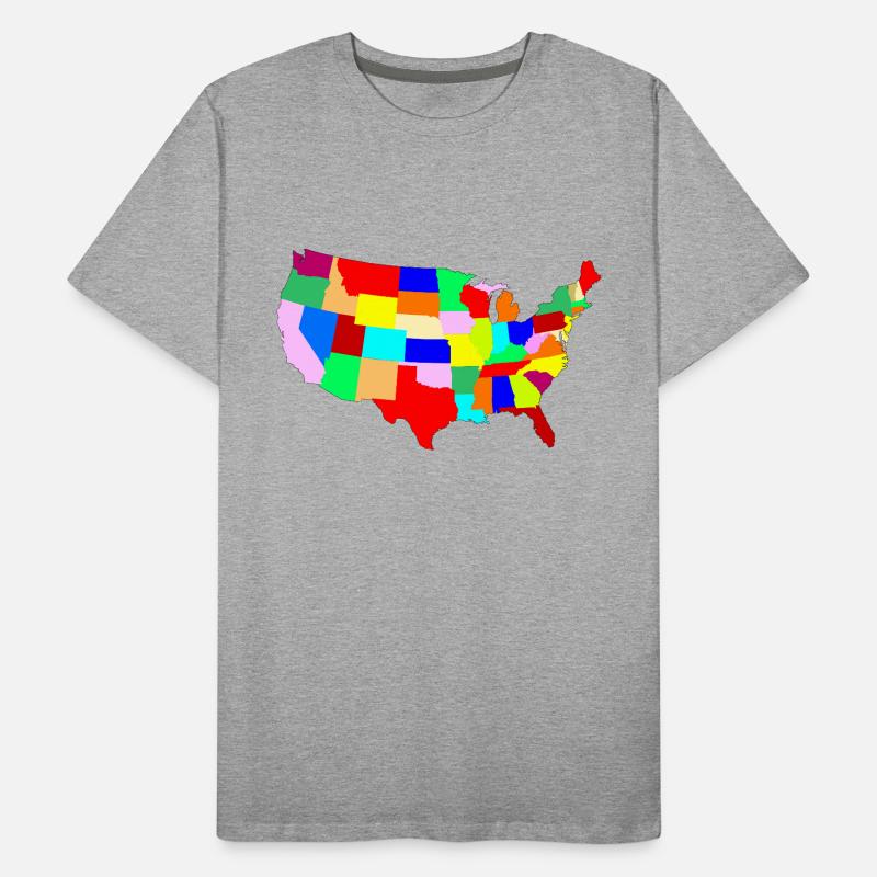 USA Patchwork Map Men's Premium Organic T-Shirt
