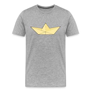 Papier beige/jaune - T-shirt bio Premium Homme - gris chiné - Devant - Damien (186cm)